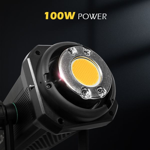 Black COB portable spotlight 100w dual color temperature suitable for live photography
