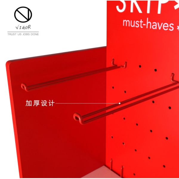 Perforated Metal Panel Rack for Displaying Hardware Tools in Solid Metal Sheet Stand