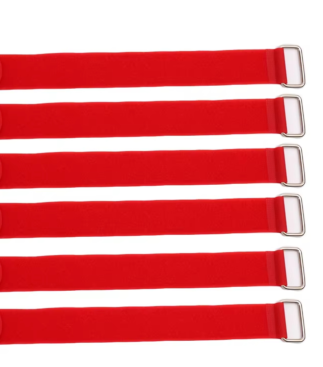 Reusable Hook And Loop Strap Adjustable Hook And Loop Fastening Cable Ties With Metal Buckle