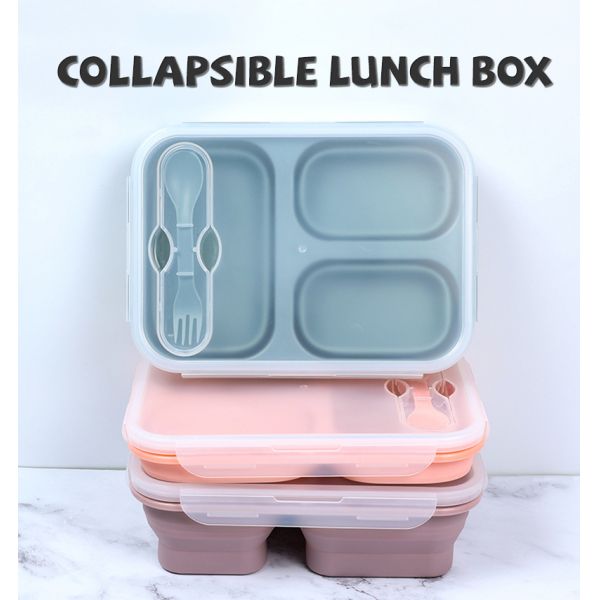 US 1000ml Thermal Lunch Box Microwave Safe 3-Compartment Customized Straight Style