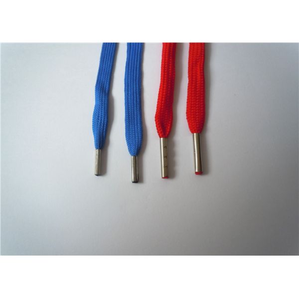 Polyster Thin Flat Shoe Laces Plastic Tip Washable With No Slip