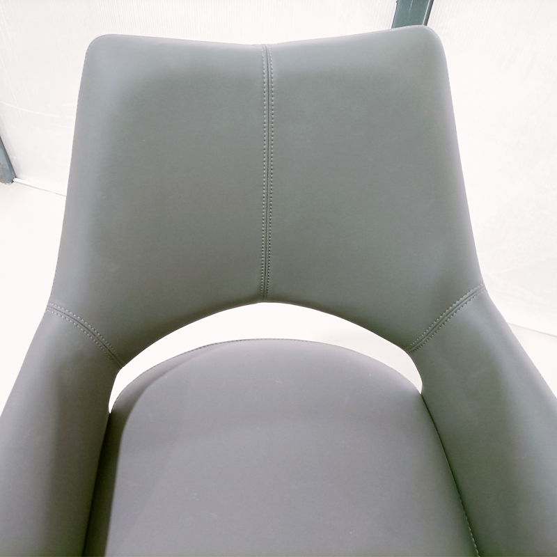 Backrest Leather Streamlined Indoor Swivel Chair