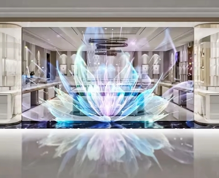P2.5 Holographic LED Screen Programmable WiFi Control for Store Window Display Glass Curtain Wall Retail Mall Elevator Screens Advertising Ultra