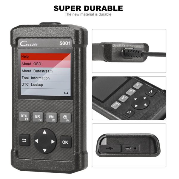 2018 Version CReader 5001 OBD2 Diagnostic Tool 12V 9W With AL519 LAUNCH Crea