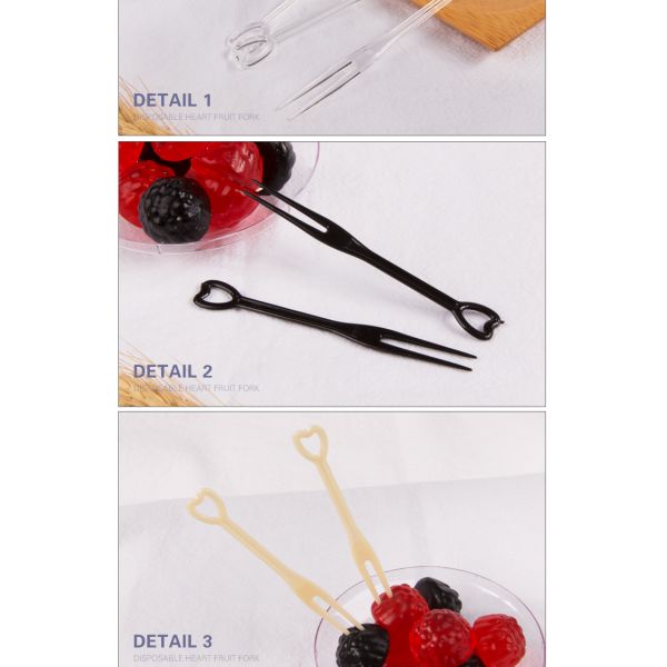 Wholesalehigh quality heart-shaped disposable plastic dessert fork