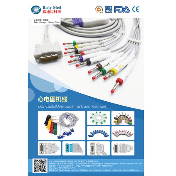 Reusable EKG Alligator Clips , Compatible Mindray 3.6M 10 Lead ECG Cable