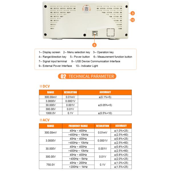 VICTOR 8045mini mini size Table Top Multimeter 30000 Counts DMM bench type multimeter with colorful display