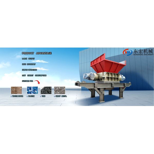 Industrial Shear Plastic Shredder for Multifunctional in Large Solid Waste Production