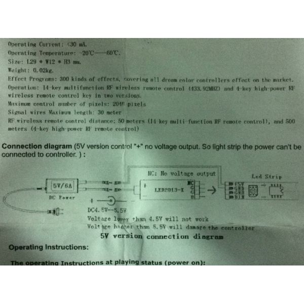 5V Mini Addressable LED Pixel Controller Multifunction RF Wireless Remote Control 14 - Key