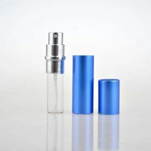 Quality empty aluminum 0.33ounce 0.5ml perfume atomizer with glass inner tube for sale