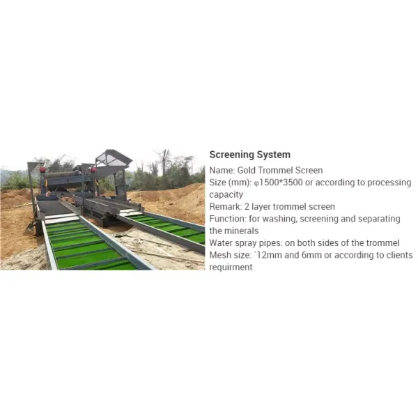 Multilayer Gold Trommel Screen Gold Mining Plants 20-400tons/h