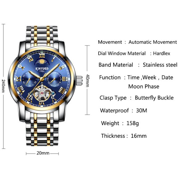 Multi Function Automatic Mechanical Watch Waterproof Mechanical Watch