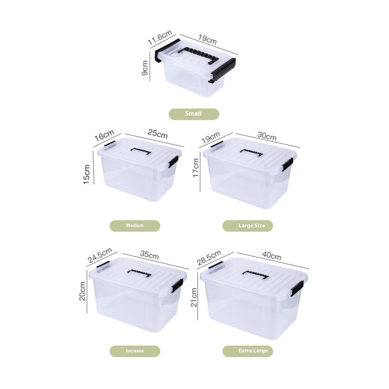 Wholesale Custom Size Transparent Plastic Storage Box Waterproof Moisture-Proof Portable Organizer Box for Home