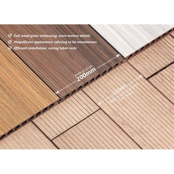 Maple 200*24mm Capped Composite Decking Environmentally Friendly Anti UV