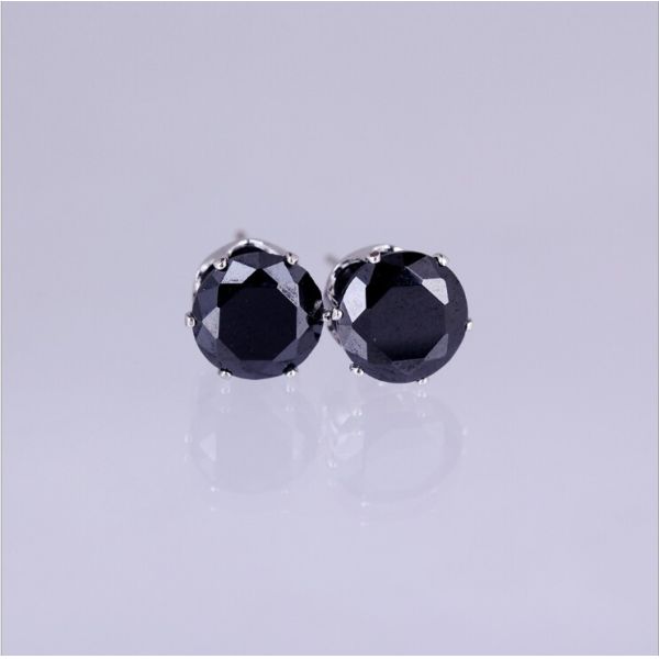 Colored round zircon imitation earrings
