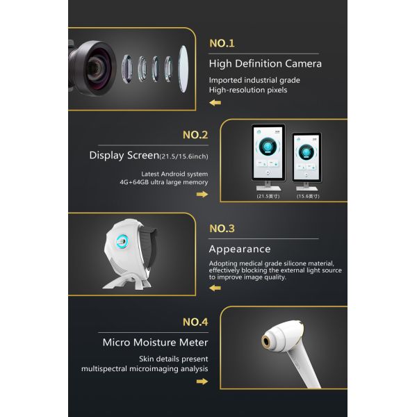 Facial Analyzer with Customizable Logo for Face Problematic Features Inspect JLM M8