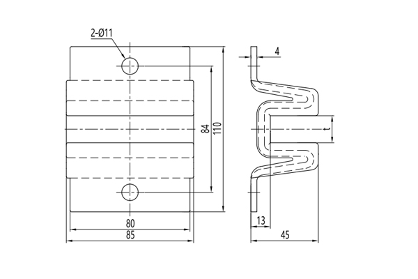 Passenger Elevator Spare Parts 10mm Guide Shoe 1.75m/s