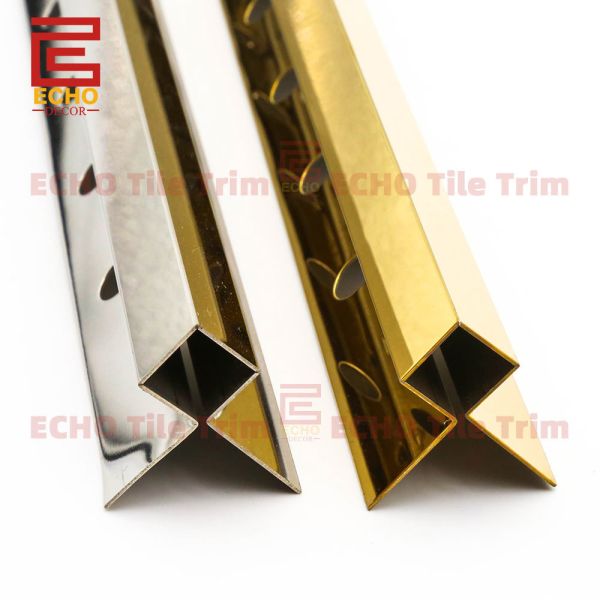 Mirror Silver Stainless Steel Square Edge Tile Trim