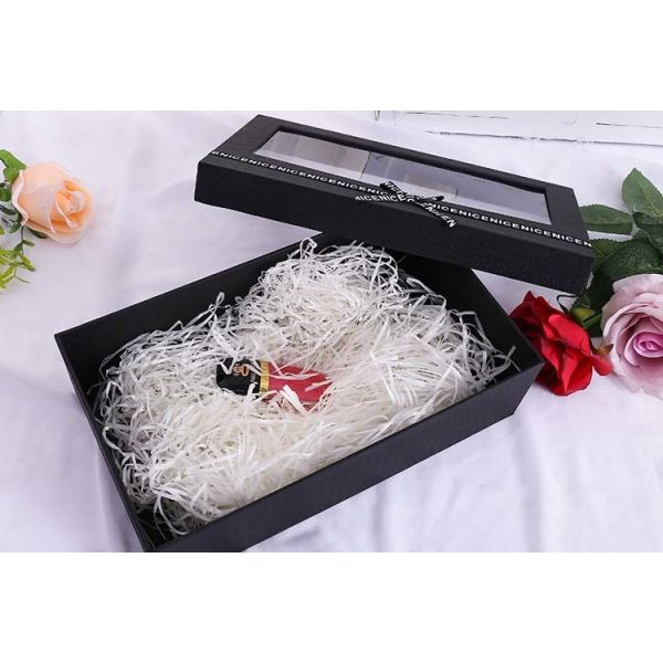 Gift Boxes custom packaging supplies square Velvet Flower Gift Boxes Transparent Window Valentine's Day Cardboard Box