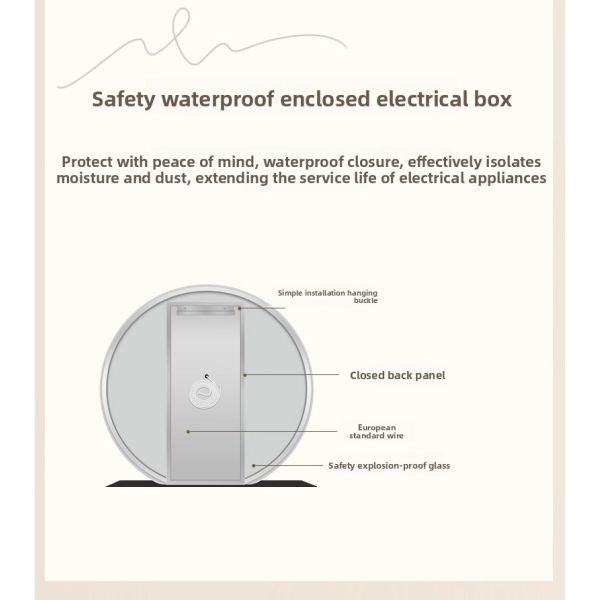 Modern Round LED Bathroom Mirror Storage Shelf Integrated Touch Switch IP44 Rated for Hotels Apartments Compact Toilets Vanities