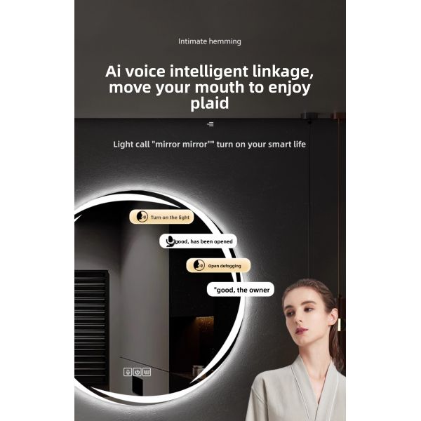 Alien Smart Tornado LED Light-Up Wall-Mounted Makeup Mirror Touch Switch Modern Design for Bathroom Use Hotels Apartments