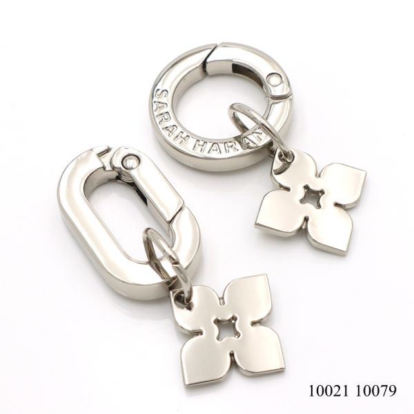 High Quality Small Flat Spring O Ring Customized Logo Metal Key Chain Clasp Carabiner