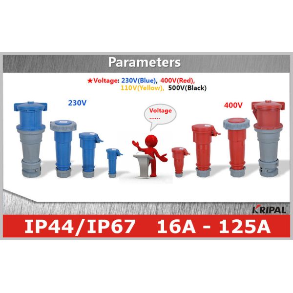 16A 32A 125A Waterproof Extension Socket Industrial Coupler IP44 IP67