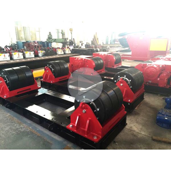Red Heavy Duty Pipe Welding Rollers , 200 Ton Capacity Tank Turning Rolls