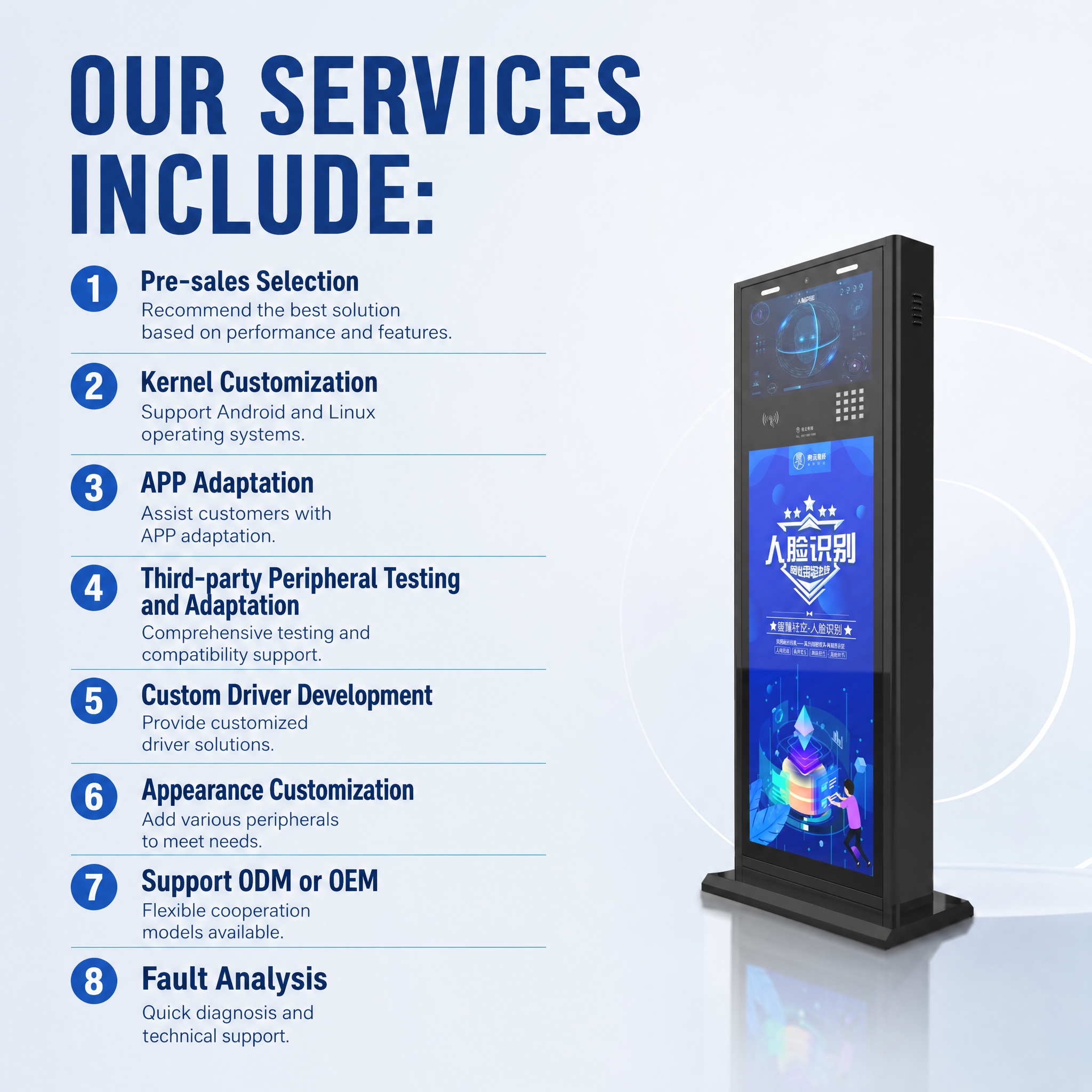 21.5" Floor Standing Face Recognition Video Intercom Community Gate Access