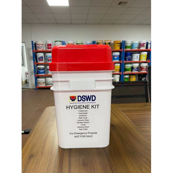 Customizable 20L White Plastic Bucket Packaging for Relief Goods Square Pail Container