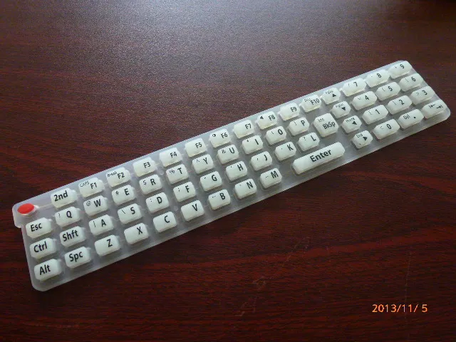 Custom silicone keypad components in various colors