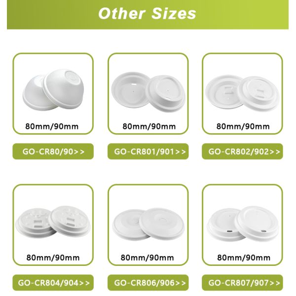 Compostable Molded Sugarcane Disposable Cup Cover For Beverage Packaging