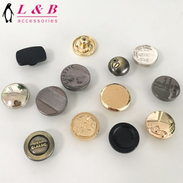 High quality Customized Engraved Debossed Emboss Logo Metal Coat Button Botones