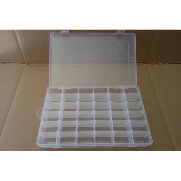 Compartment Clear Plastic Storage Box With Removable Dividers, Slots Adjustable Craft Organizer Jewelry plastic Storage