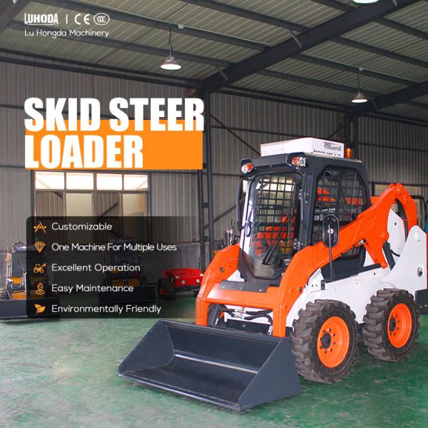 Free Shipping Wheel Skid Steer Loader Construction Machinery Epa Engine Mini Skid Steer Diesel Loader