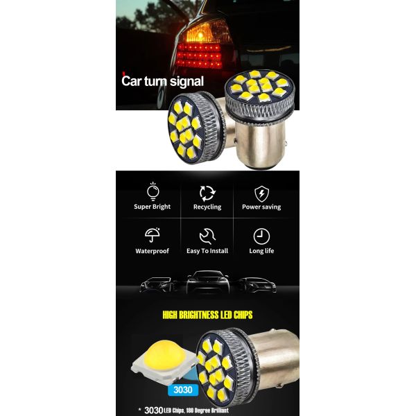 1156 LED Brake Turn Indicators Ultimate Solution for Turn Signal Function LED Bulb 1156 W21/5W 1157 BAY15D P21/5W LED