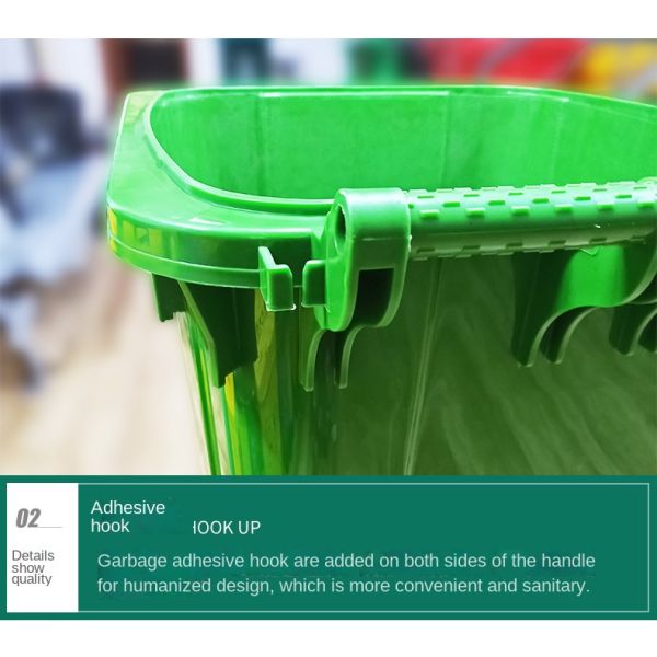 160L Large Plastic Garbage Cans 30 Gallons Plastic Waste Containers