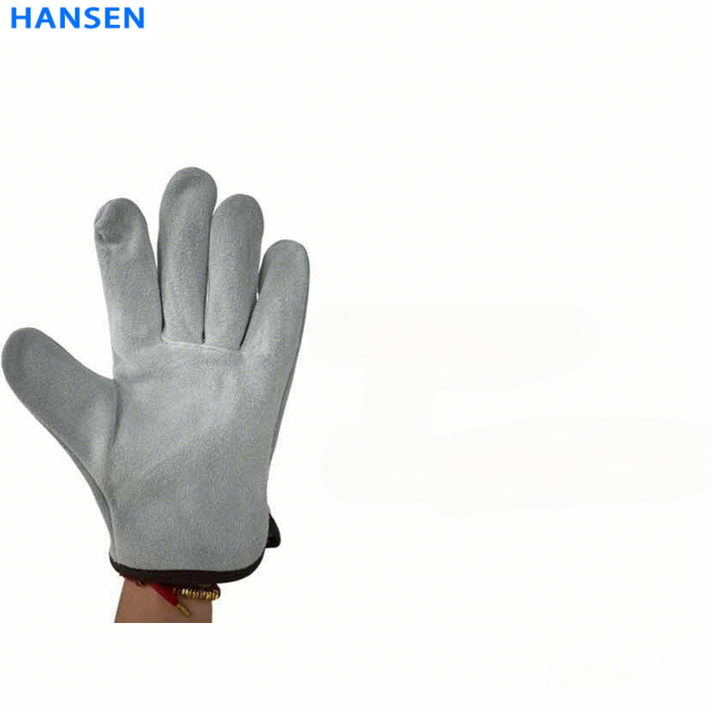 Split Cowhide Welding Gloves , Double Layer Heat Resistant Welder Gloves , Short Driver & Long Cuff Leather Safety Gloves , Anti Spark Wear Resistant