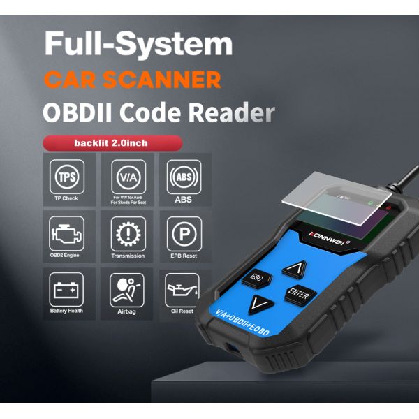 KW350 Full System Enhanced Scanner for 12V OBD2 cars Fault Code Reader