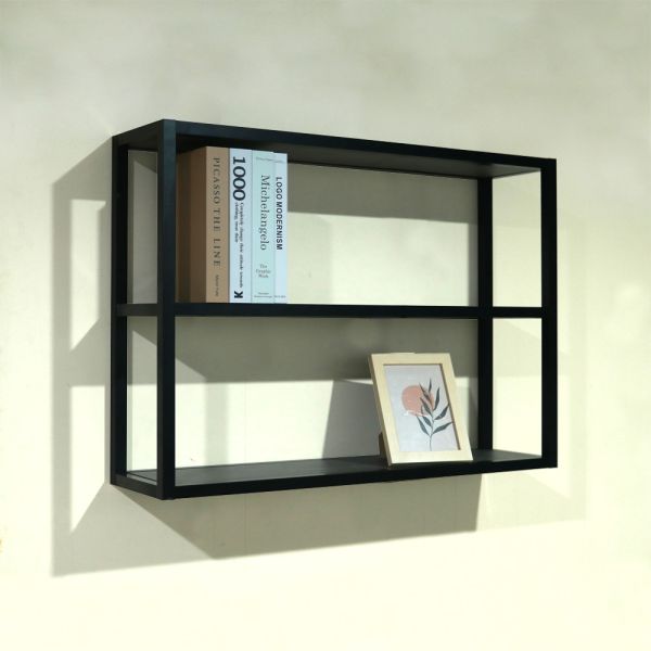 Floating Simple Wall Shelf Aluminum Structural Frame For Living Room