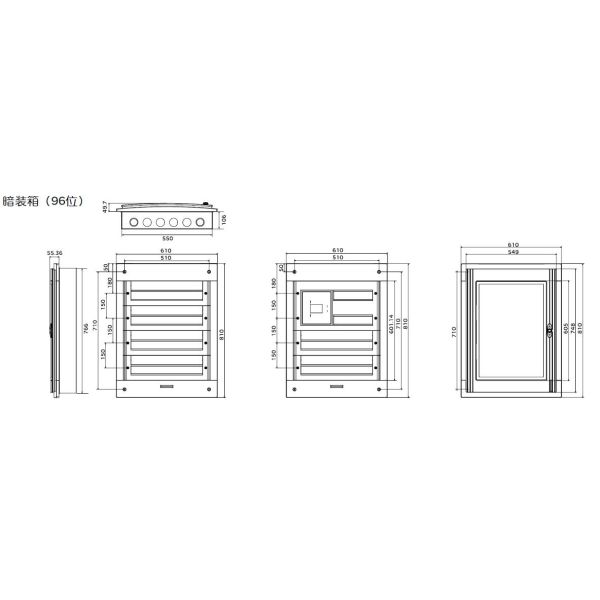 200~230V Modules Plastic Distribution Board 36 54 72 96 Ways IEC60439-3