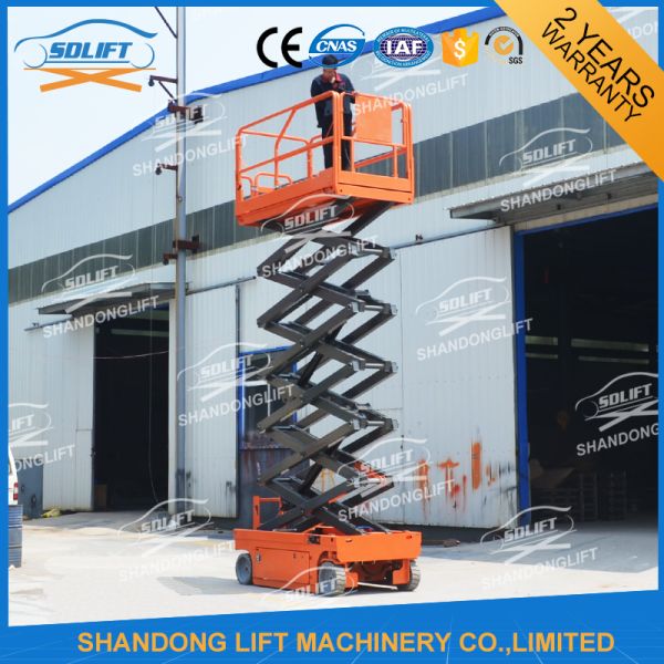 8m Electric Battery Power Self Propelled Elevating Work Platforms / Aerial Lift Scaffolding