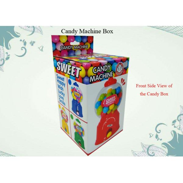 Auto Lock Bottom Box Structure Candy Machine Packing 350G Gloss Art Paper Box Colorful Printing with Hanger