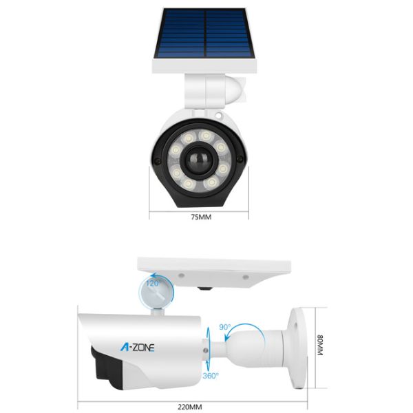 Outdoor White Led Solar Security Light With Motion Detector Metal Case