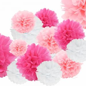 China Outdoor Paper Flower Decorations / 25cm Tissue Paper Hanging Wedding Decorations on sale