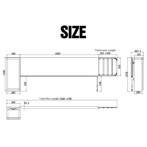 Advertising Barrier: 200W DC Brushless Motor, 1~5m Bar Length, OEM/ODM Supported