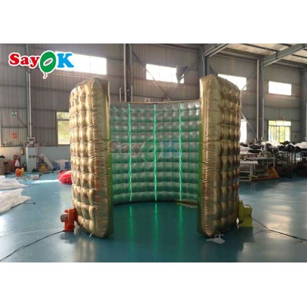 Customized Inflatable 360 Photo Booth Shape Enclosure Gold Inflatable Backdrop Booth