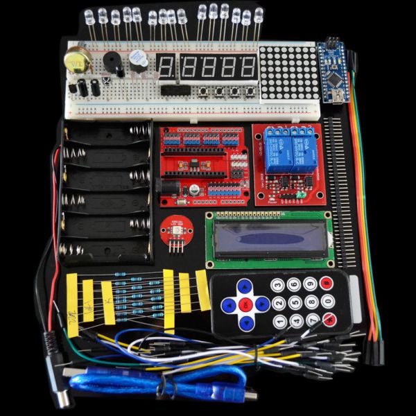 1602 LCD Servo Motor Dot Matrix Breadboard LED UNO R3 Starter Kit