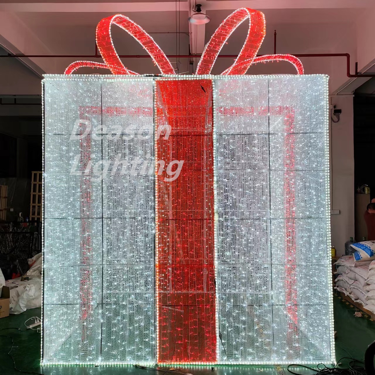 Motif light christmas decoration gift box led