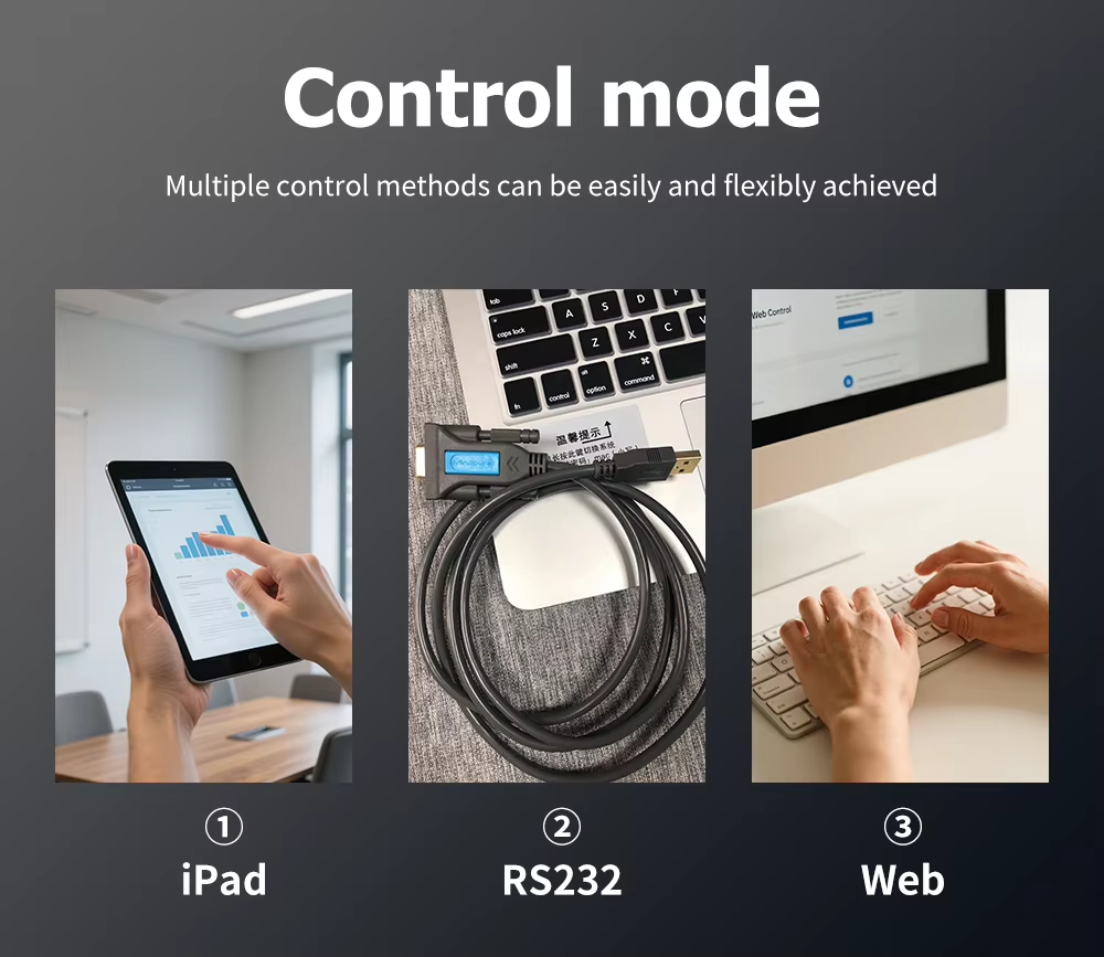 4K60 Video Wall Controller with DP 1.2 Inputs 3.5mm Audio Separation and PC/Mobile/Tablet Control